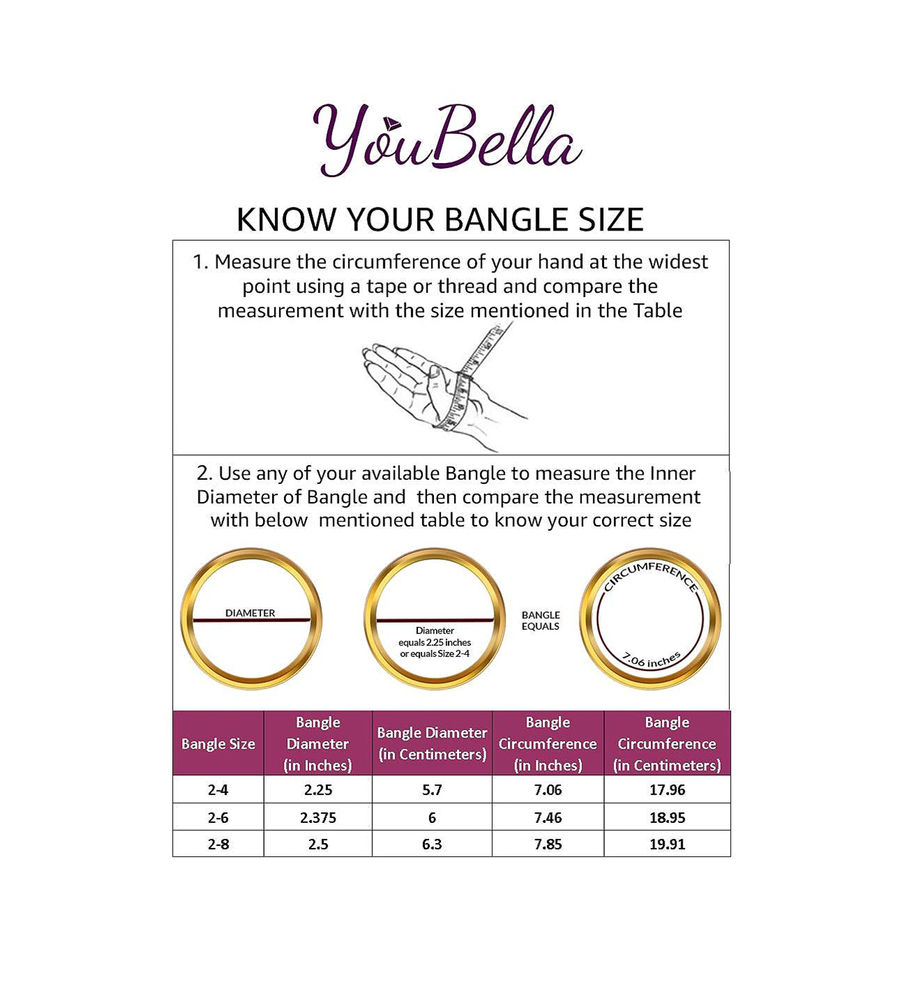 YouBella Jewellery for Women Celebrity Inspired Oxidised Gold Plated Ruby Bangles for Women and Girls (YBBN_92126) (2.4)