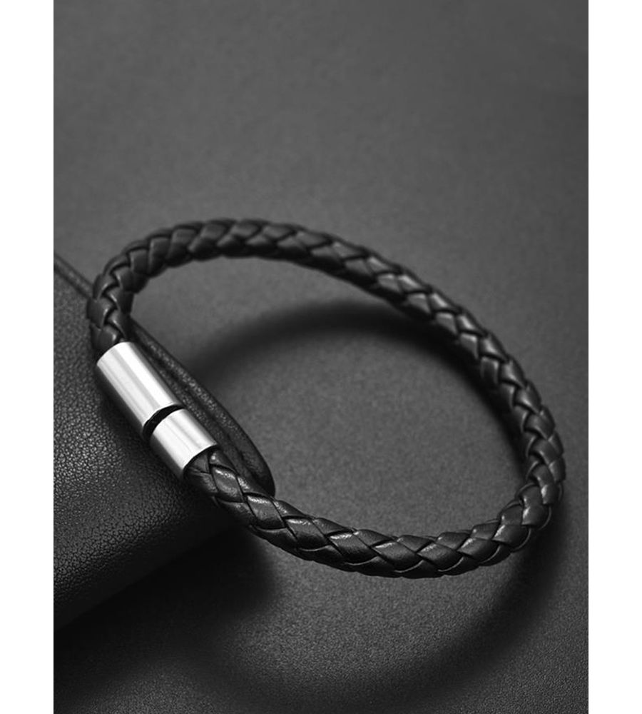 YouBella Bracelets for Men and Boys Black Leather Bracelet for Men | European Hot Retro Style Leather Band Bracelets for Men | Birthday Gift for Men and Boys Anniversary Gift for Husband