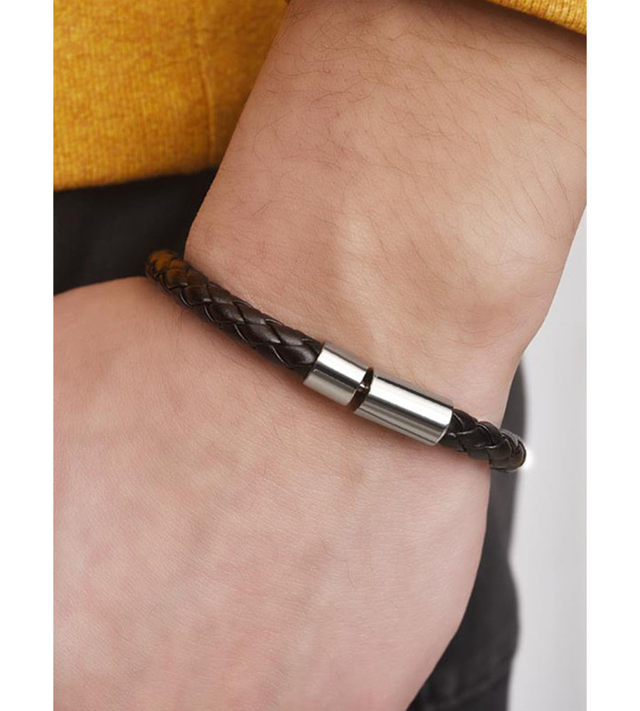 YouBella Bracelets for Men and Boys Black Leather Bracelet for Men | European Hot Retro Style Leather Band Bracelets for Men | Birthday Gift for Men and Boys Anniversary Gift for Husband