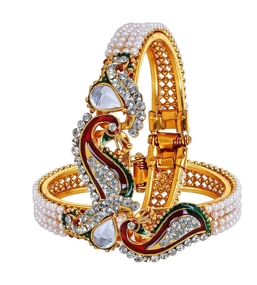 YouBella Multicolour Gold-Plated Bangles for Women