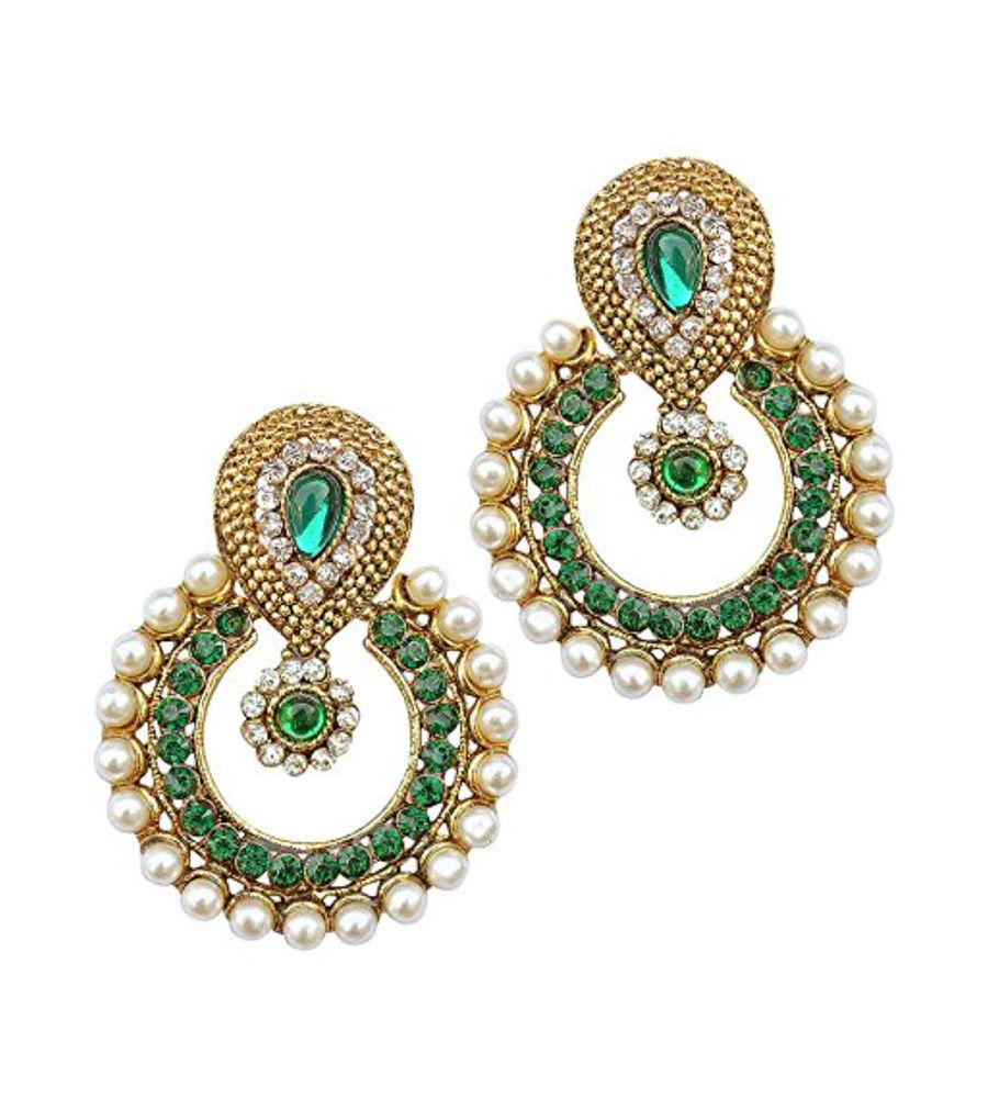 YouBella Combo of 4 Traditional Gold-plated White Earrings for Women