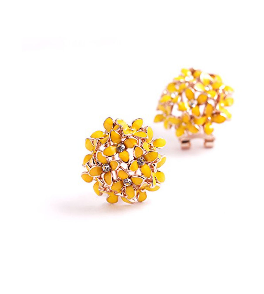 Valentine Gifts : YouBella Jewellery Presents Gracias Collection Floral Earrings for Girls and Women (Yellow)