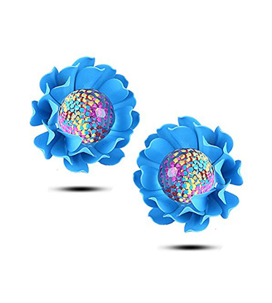 Youbella Jewellery Presents Gracias Collection Crystal Stud Earrings For Girls And Women (Blue)