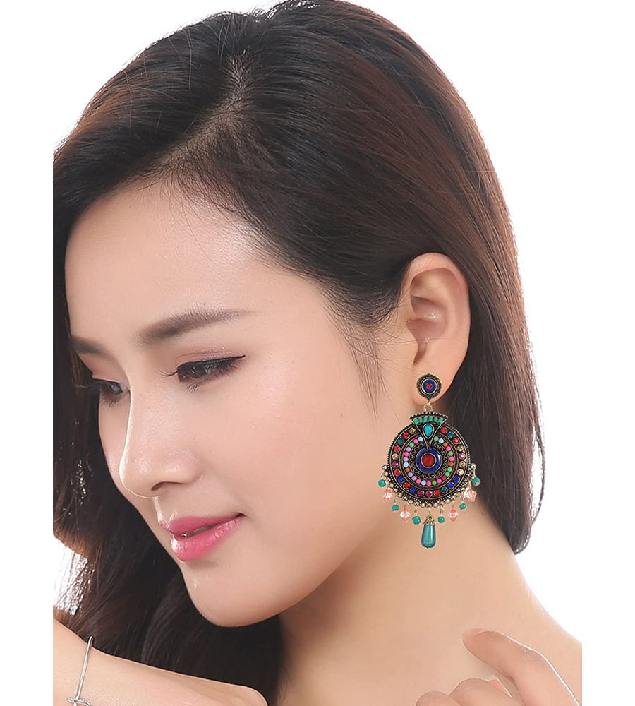 YouBella Jewellery Bohemian Multi-Color Earrings for Girls and Women