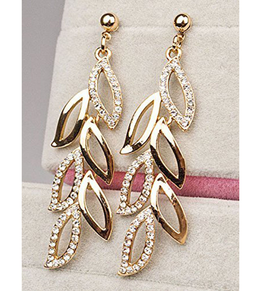 YouBella Gold Plated Drop Earrings for Women (Golden)(YBEAR_31222)