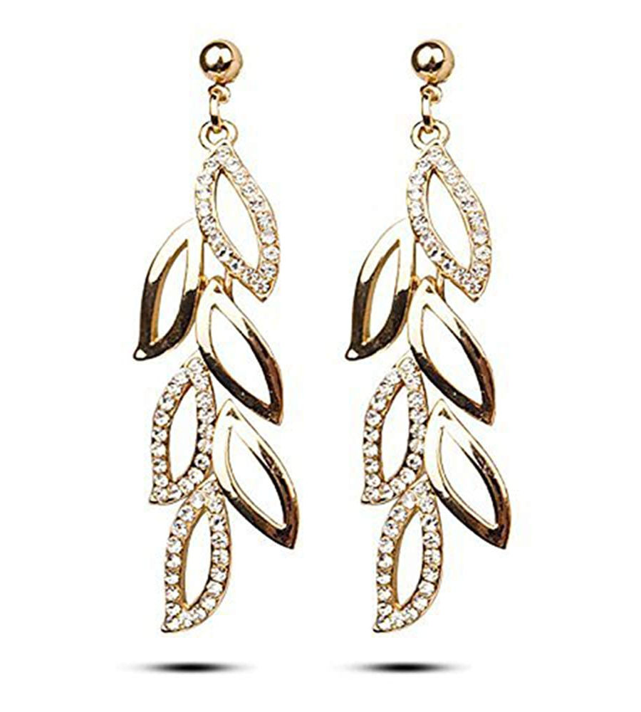 YouBella Gold Plated Drop Earrings for Women (Golden)(YBEAR_31222)