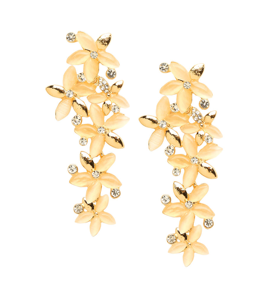 Valentine Gifts : YouBella Jewellery Designer Hanging Earrings for Girls and Women (Golden-White)