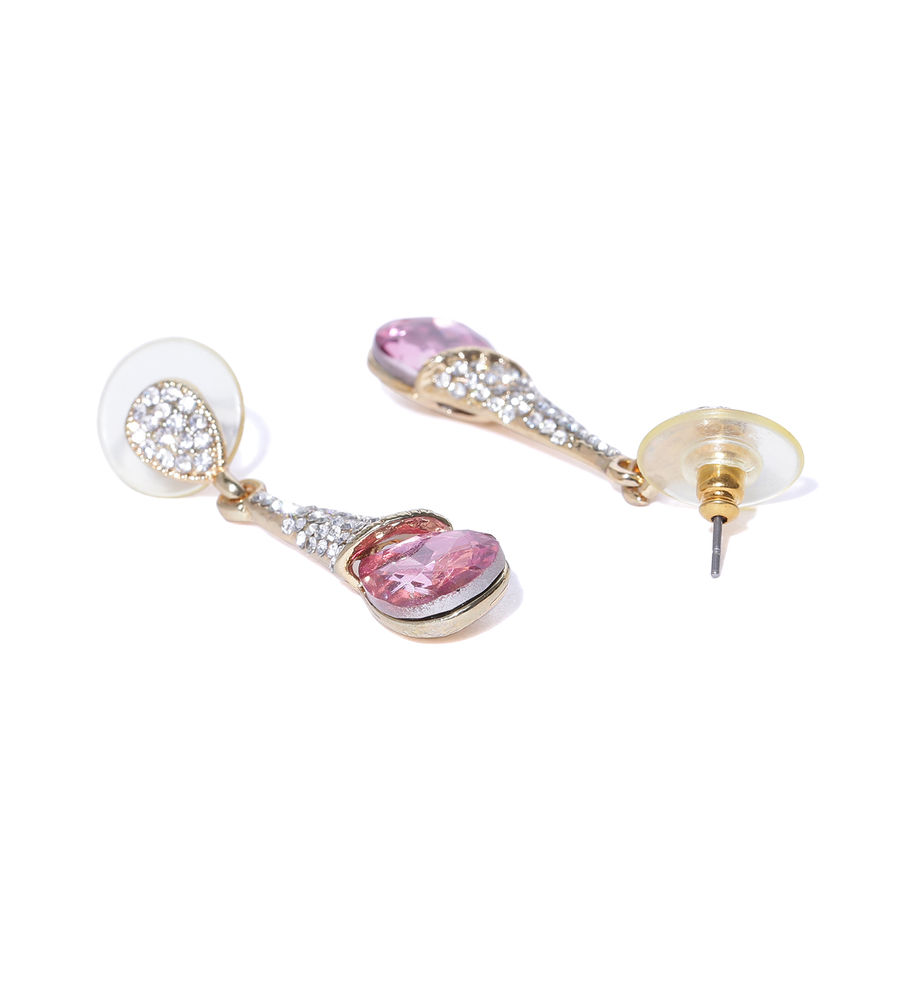 YouBella Valentine Gifts : Jewellery Valentine Collection Zircon Earrings for Girls and Women (Pink)