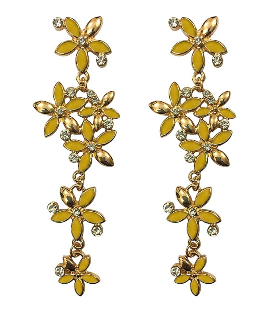 YouBella Jewellery Yellow Gold Plated Zircon Hanging Earrings for Women