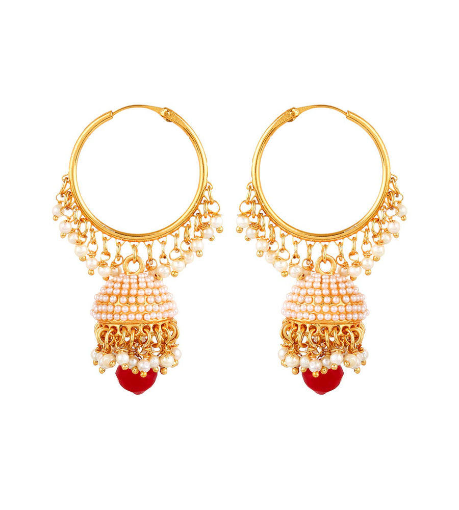 YouBella Jewellery Gold Plated Jhumkis Earrings for Women (Golden)(YBEAR_31335)