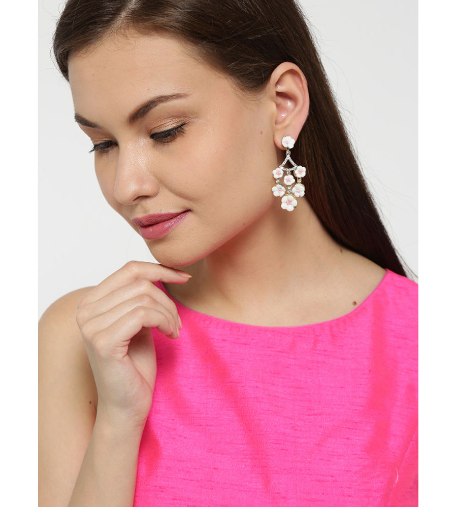 YouBella Jewellery Crystal Floral Earrings For Girls and Women