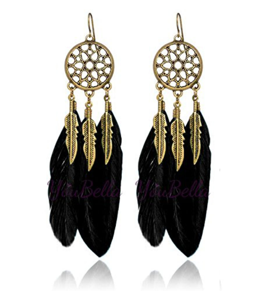 YouBella Jewellery Bohemian Feather Dangler Earrings For Girls and Women