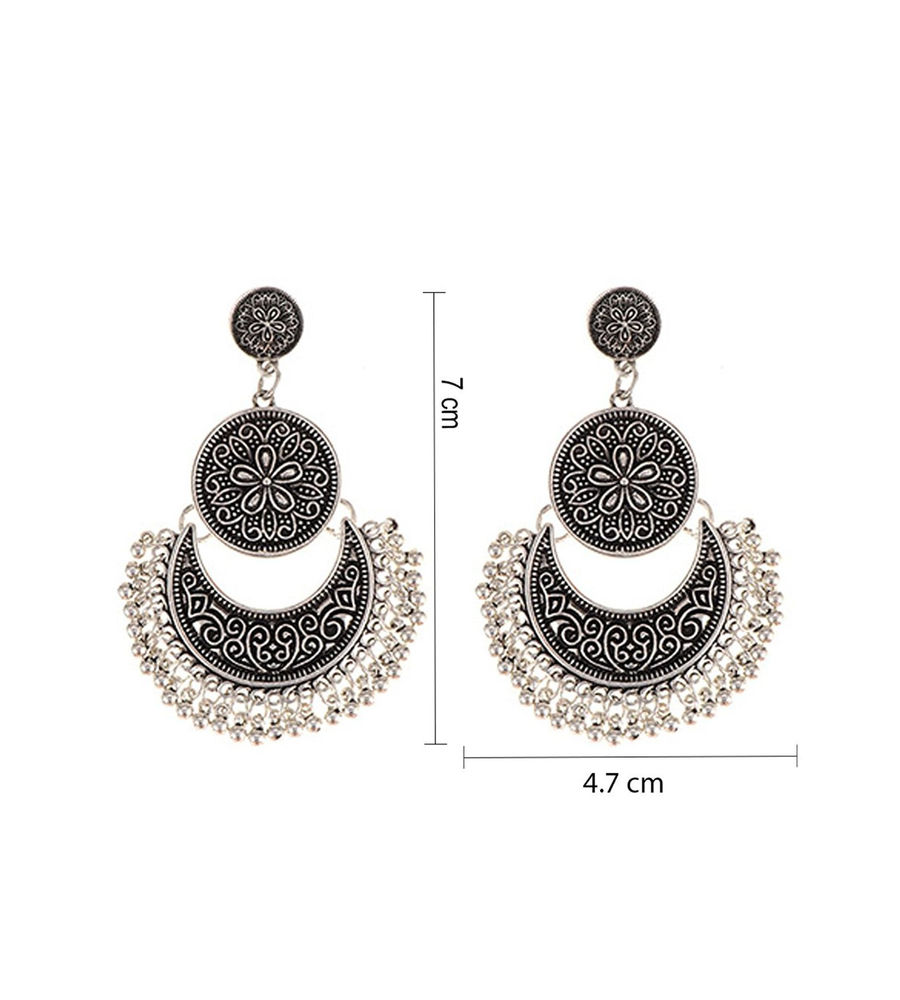 YouBella Jewellery Oxidised Afghani Combo Earrings For Girls and Women