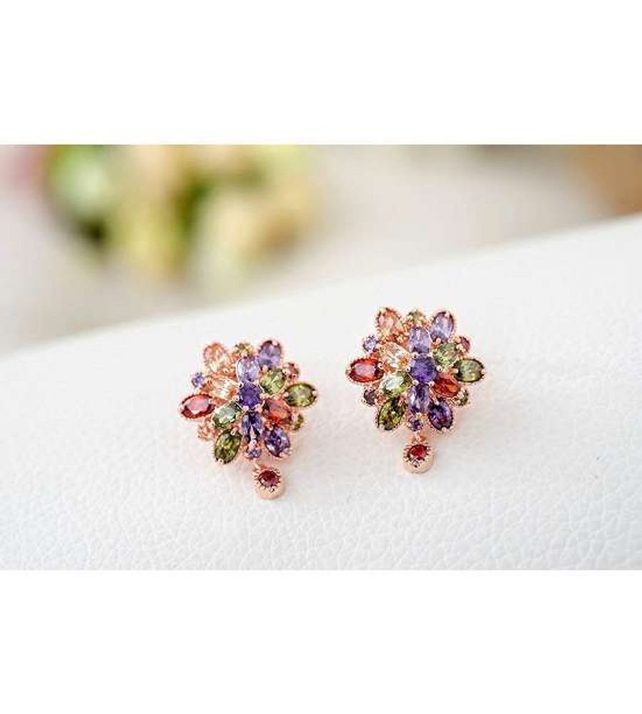 YouBella Stylish Party Wear Jewellery Gold Plated Studs Earrings for Women (Multi-Colour)(YBEAR_32177)