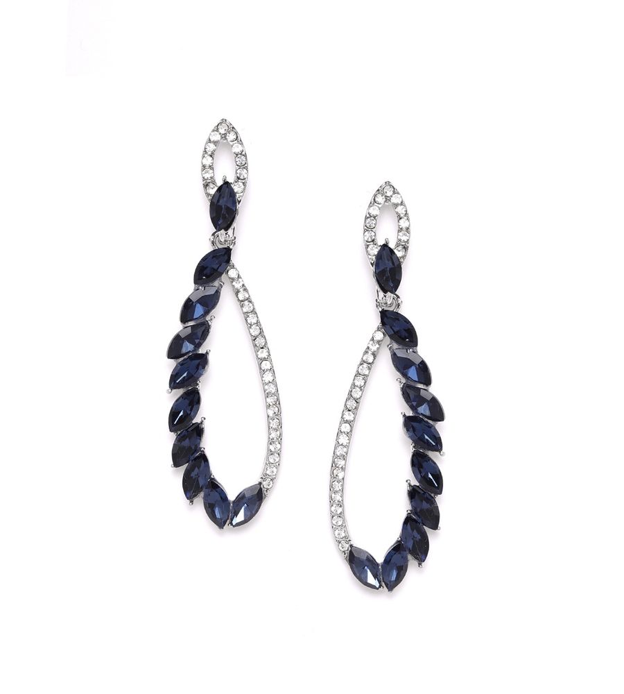 YouBella Silver Plated Fashion Stylish Fancy Party Wear Blue Earrings for Girl and Women