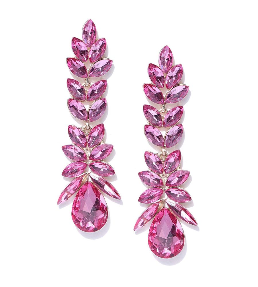 YouBella Jewellery Valentine Collection Earings Crystal Earrings for Girls and Women (Pink)