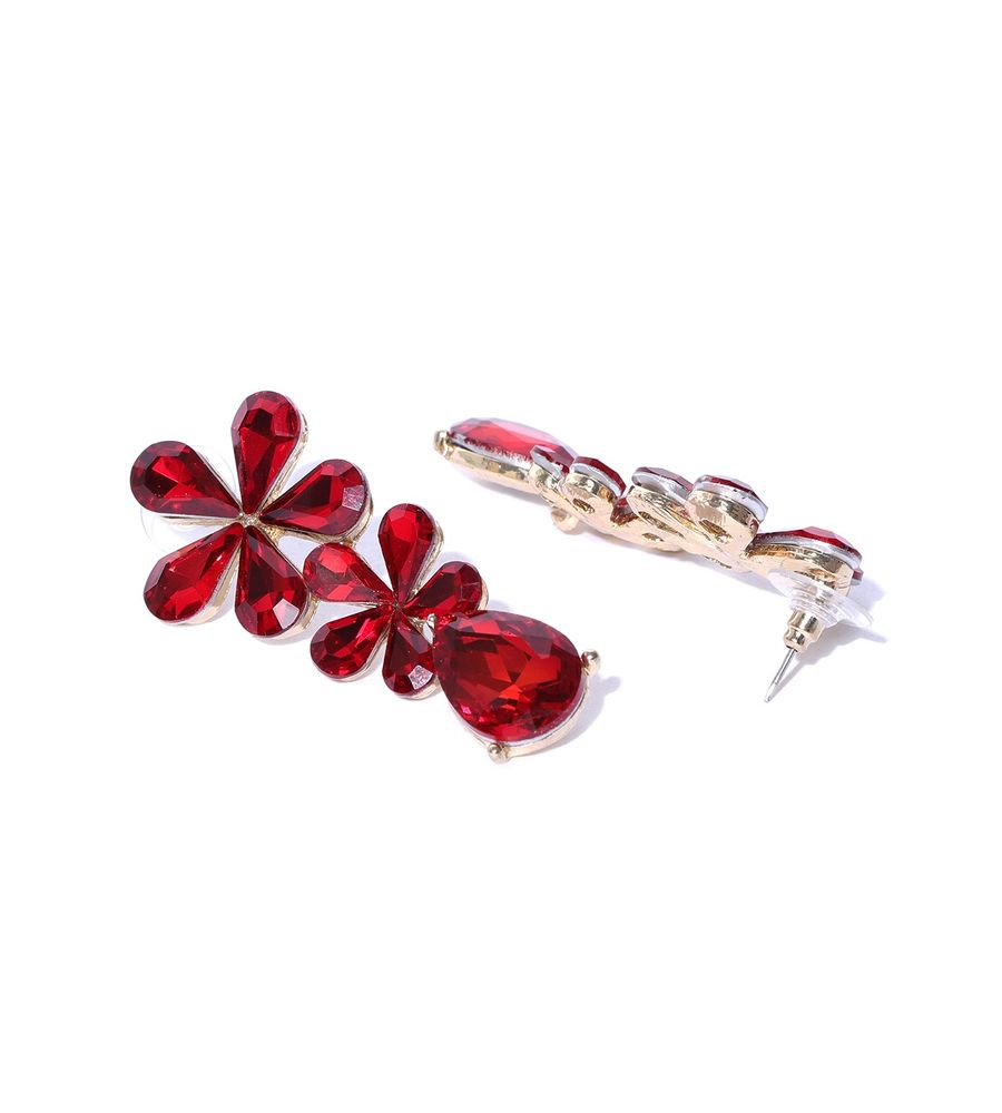 YouBella Jewellery Valentine Collection AAA Swiss Zircon Earings Fashion Earrings for Girls and Women (Red)