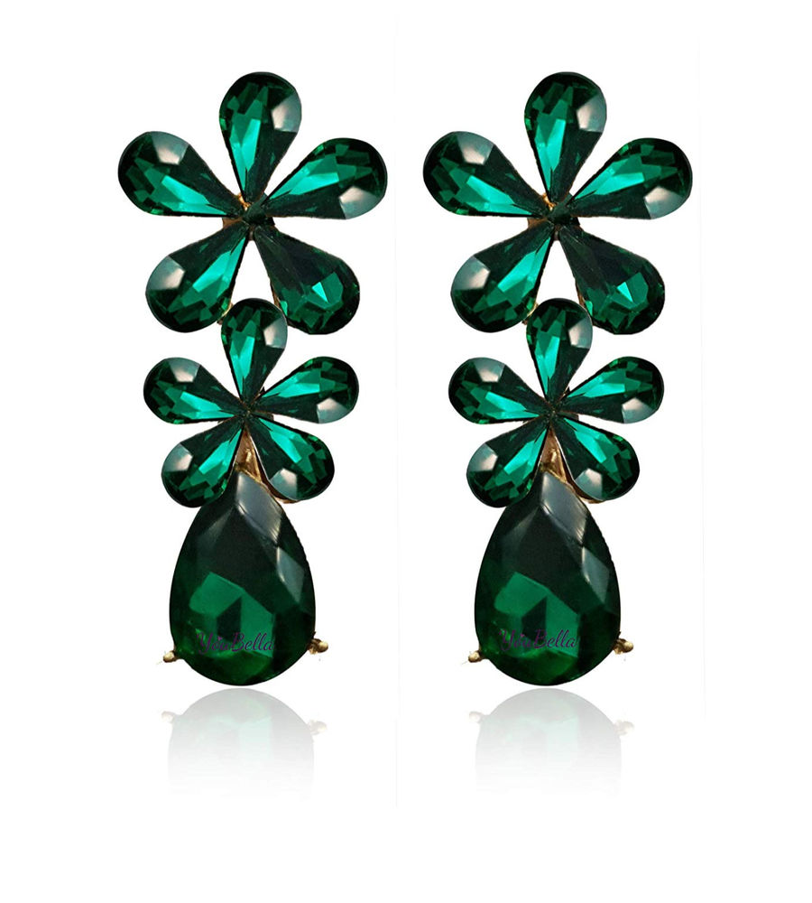 YouBella Jewellery Valentine Collection AAA Swiss Zircon Earings Fashion Earrings for Girls and Women (Green)