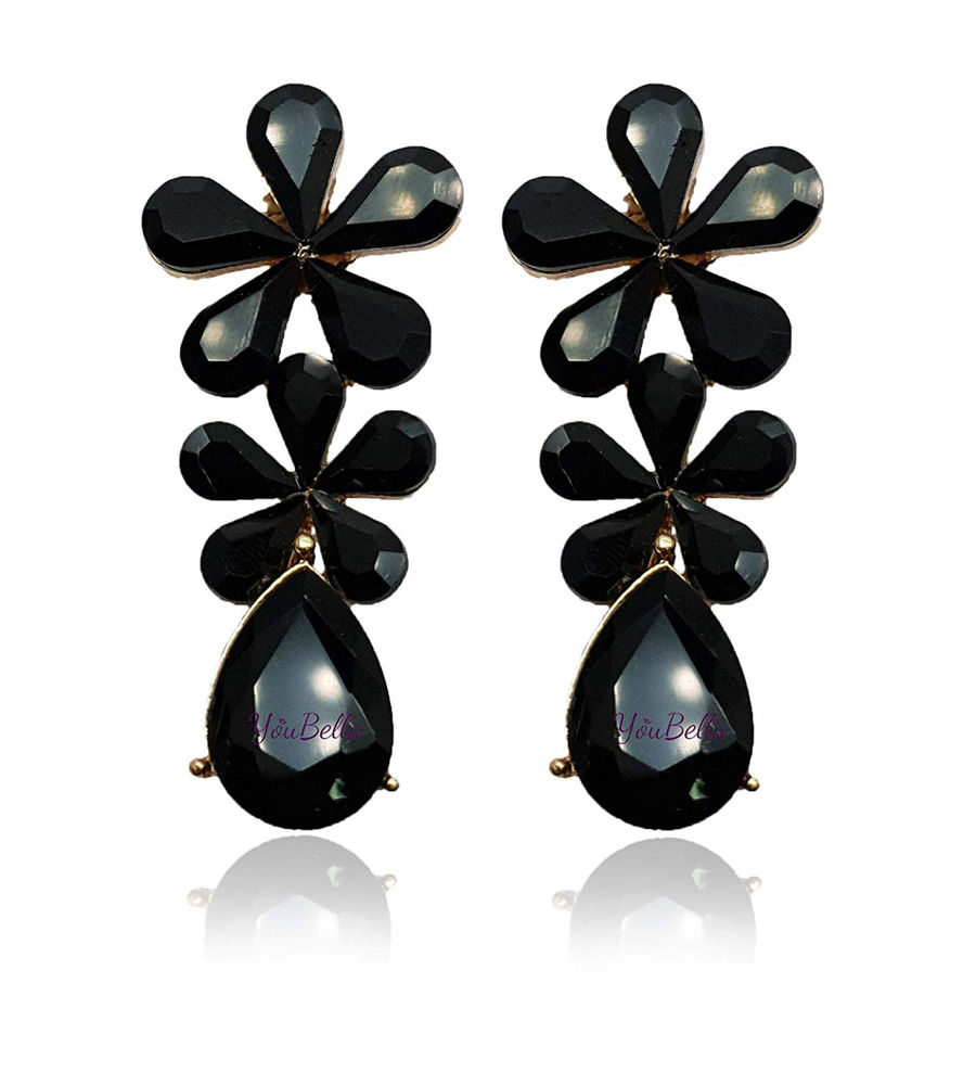 YouBella Jewellery Valentine Collection AAA Swiss Zircon Earings Fashion Earrings for Girls and Women (Black)