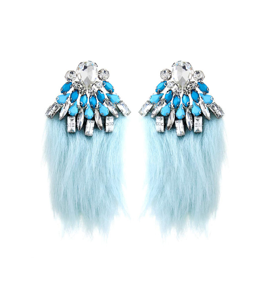 YouBella Jewellery Feather tassle Earings Earrings for Girls and Women (Blue)