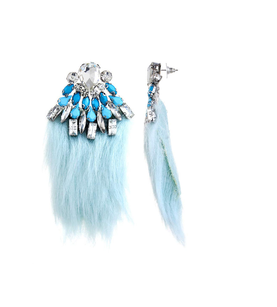 YouBella Jewellery Feather tassle Earings Earrings for Girls and Women (Blue)