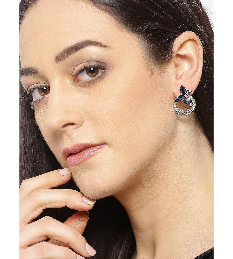 YouBella Jewellery Crystal Floral Earrings Combo For Girls and Women