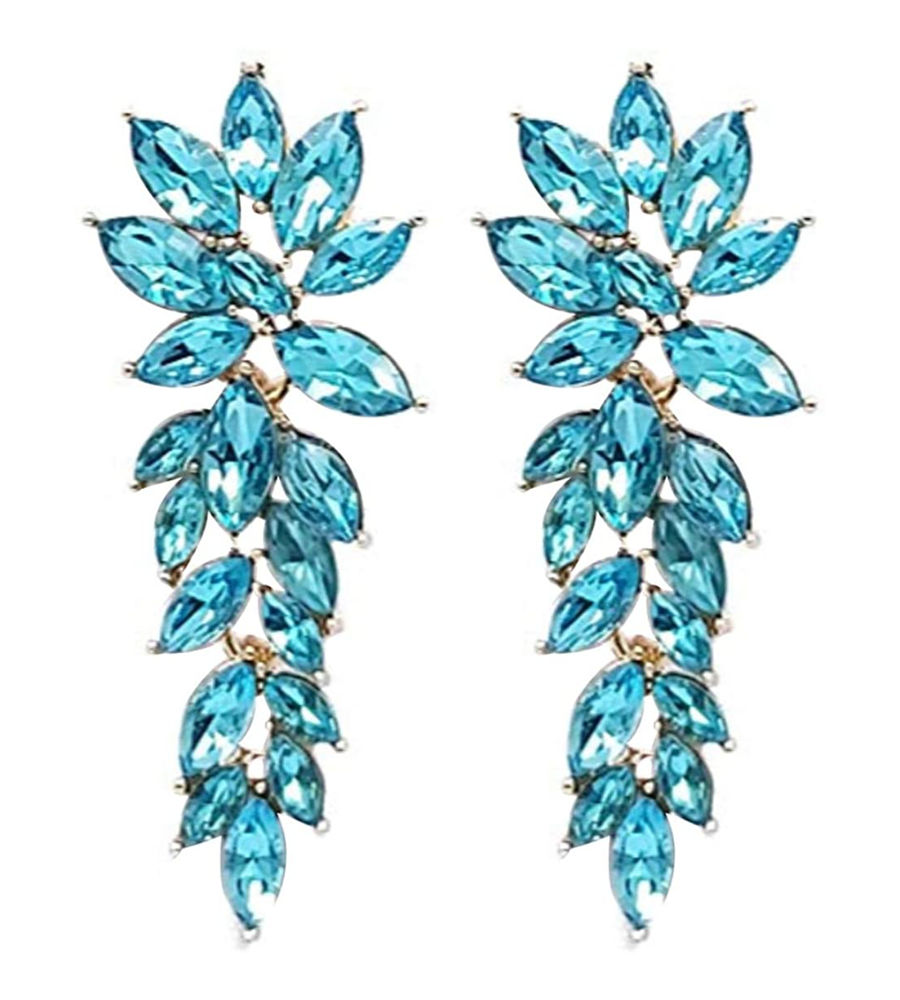 YouBella Jewellery Earrings for women Crystal Earrings for Girls and Women (Aqua Blue)