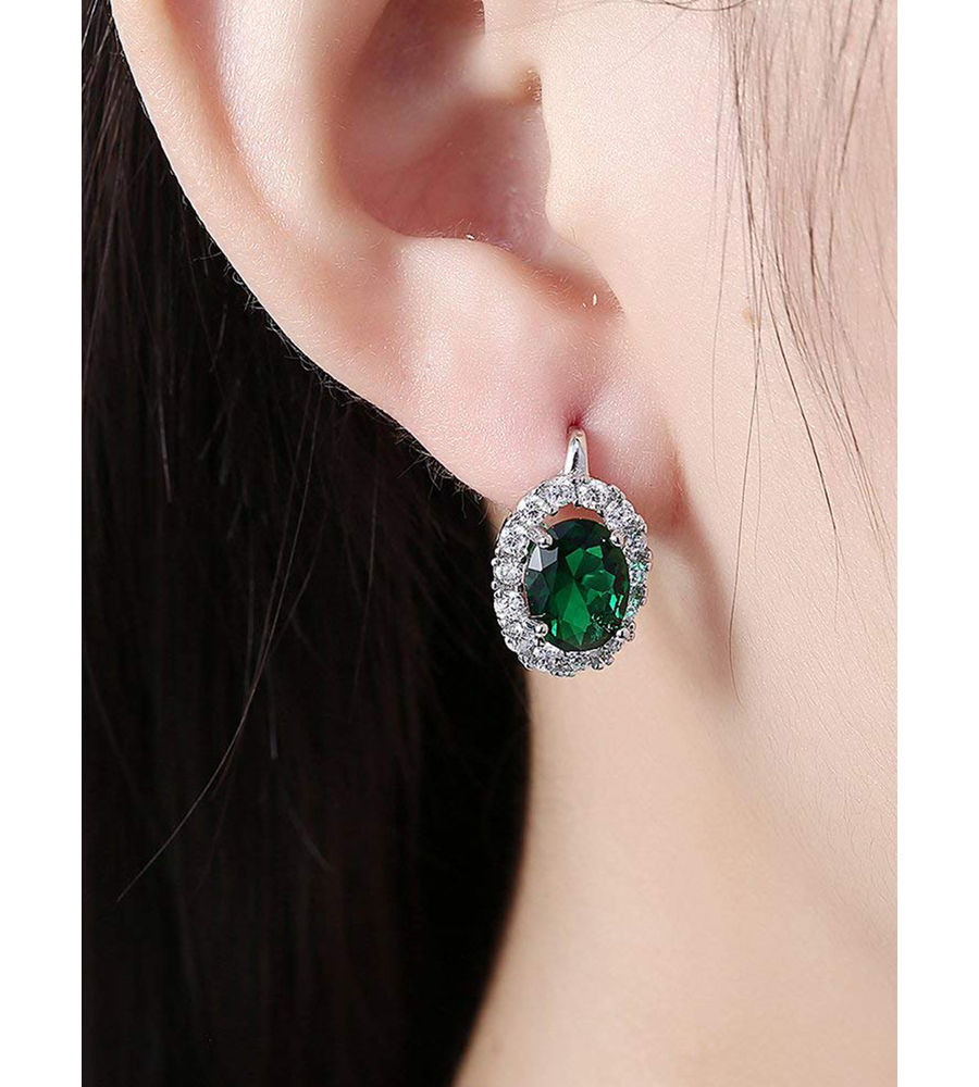 YouBella Jewellery Earings for women Crystal Earrings for Girls and Women (Green)