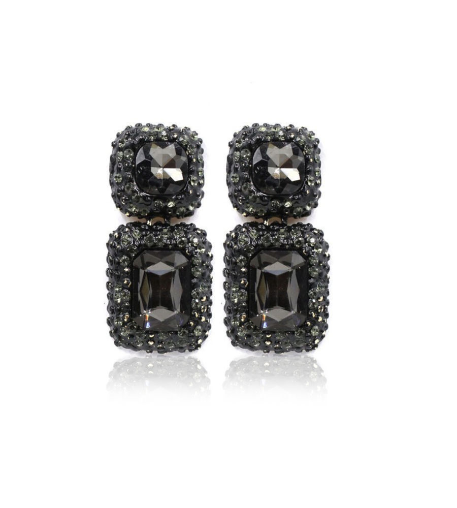 YouBella Base Metal Jewellery Stylish Latest Design Crystal Black Earrings for Girl's and Women's