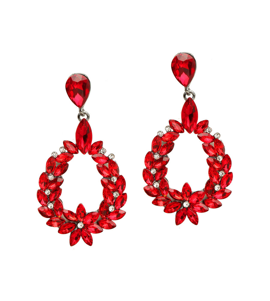 YouBella Jewellery Valentine Collection AAA Swiss Zircon Earings Earrings for Girls and Women (RED)