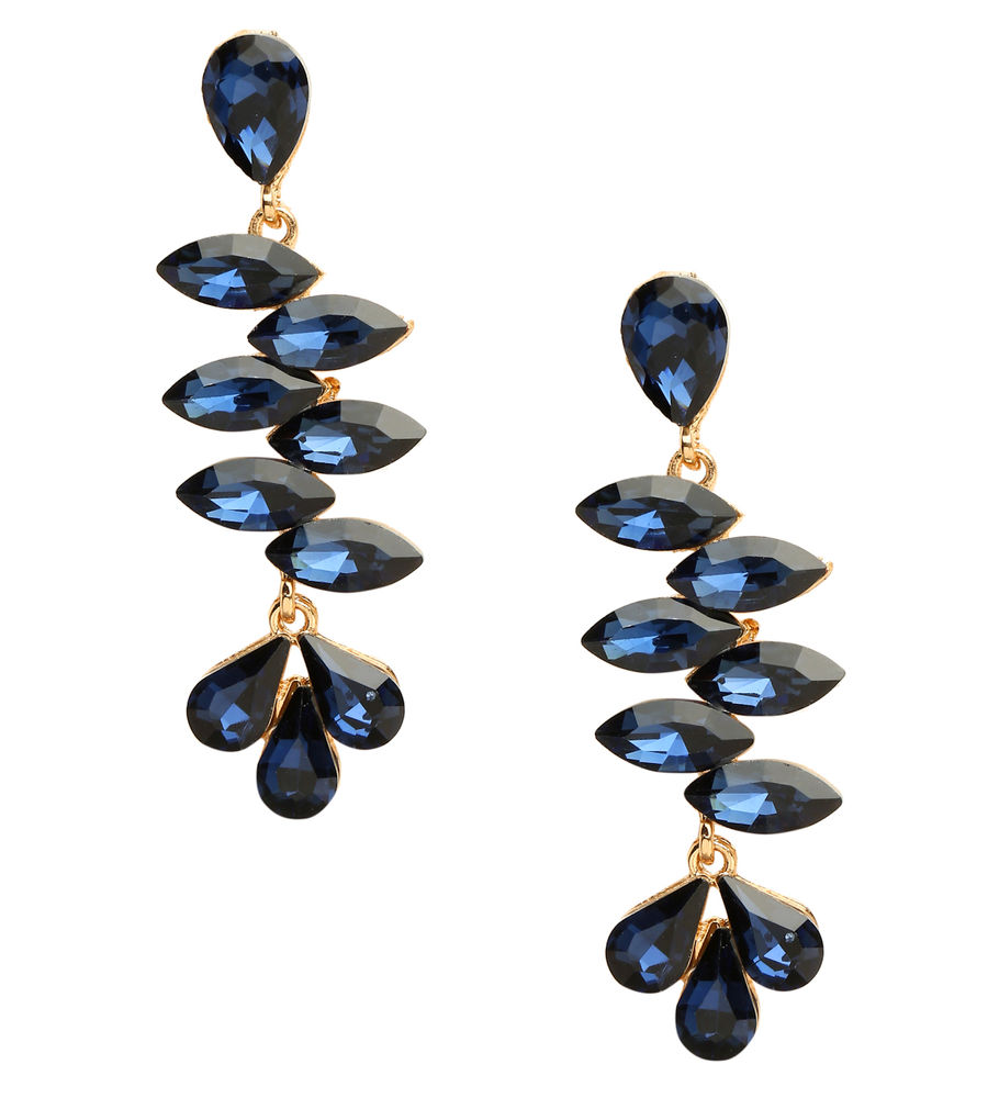 YouBella Jewellery Earings Crystal Drop Earrings for Girls and Women (Blue)