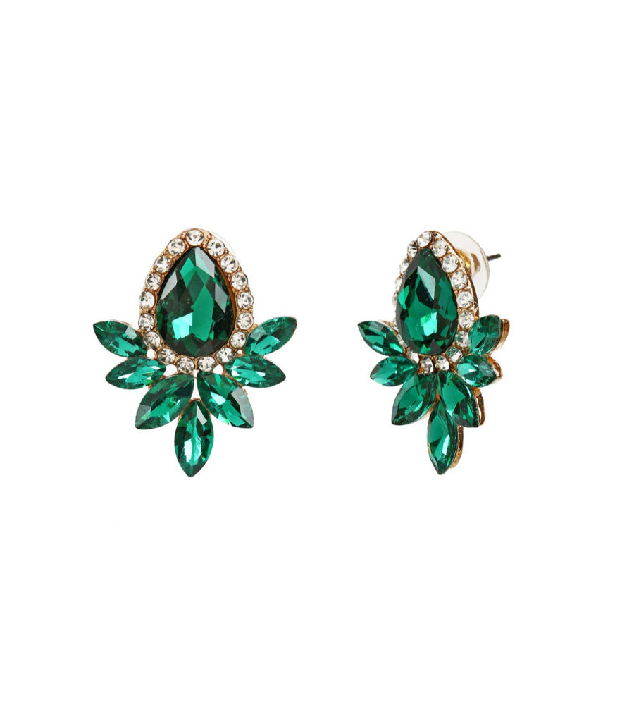 YouBella Jewellery Ear rings for women Crystal Earrings for Girls and Women (Green)