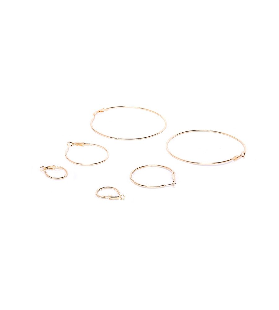 YouBella Jewellery Ear rings for women Combo of 12 Hoop Earrings for Girls and Women (Gold)