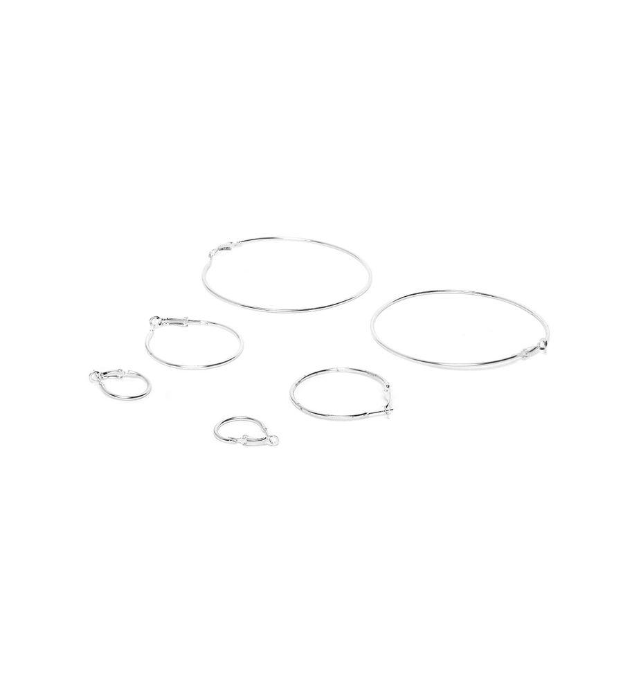 YouBella Jewellery Ear rings for women Combo of 12 Hoop Earrings for Girls and Women (Silver)