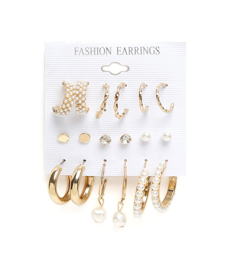 YouBella Jewellery Celebrity Inspired Gold Plated Earrings Combo for Girls and Women (Style 8)