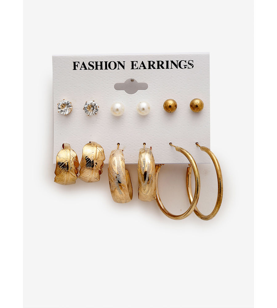 YouBella
Pack Of 12 Gold-Toned Contemporary Studs Earrings