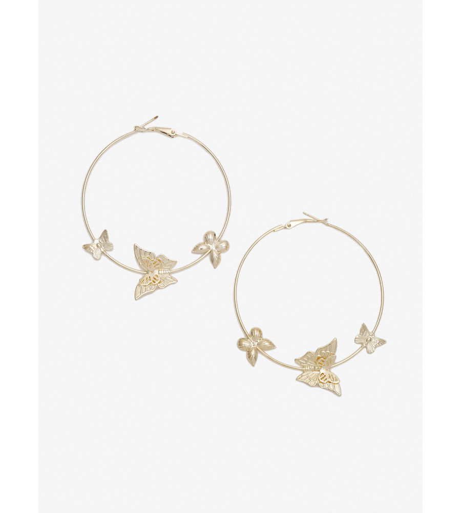Youbella 
Gold-Plated Contemporary Hoop Earrings