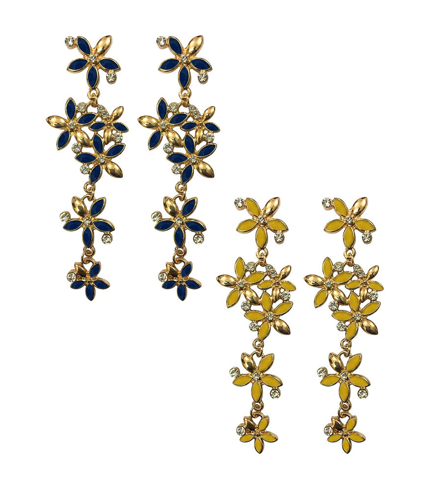 YouBella Jewellery Gold Plated Combo of Drop and Dangler Earrings for Girls and Women (Combo 1)