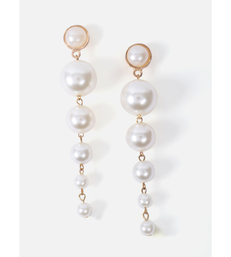 YouBella Jewellery Celebrity Inspired Pearl Long Dangler Earrings for Girls and Women (White) (YBEAR_32956), Large