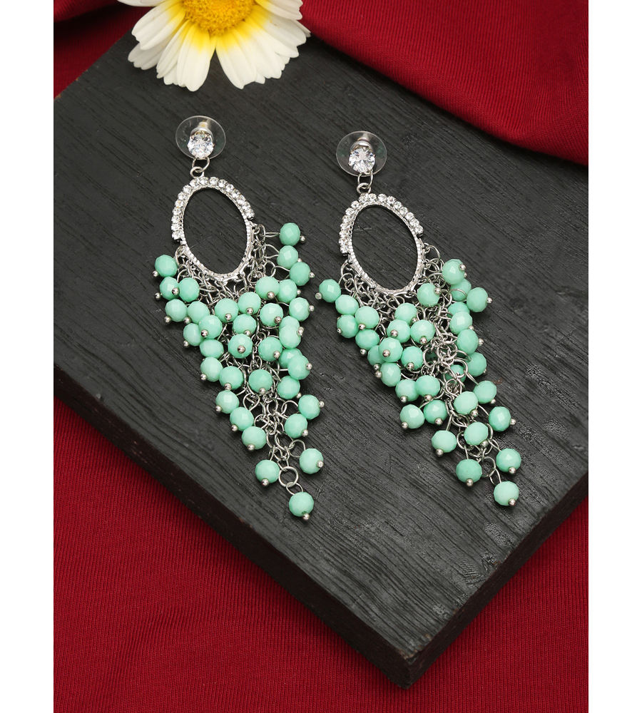 YouBella Earrings for women Jewellery Crystal Earings Earrings for Girls and Women (Green)
