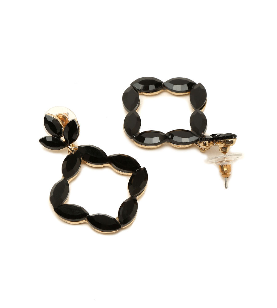 YouBella Fashion Jewellery Gold Plated Drop and Dangler Earrings for Girls and Women (Black)