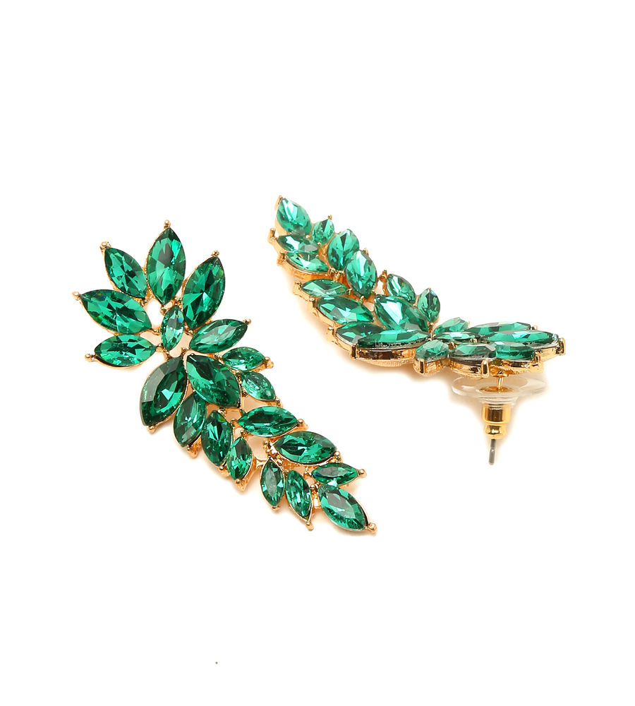 YouBella Fashion Jewellery Earings Drop and Dangler Ear rings Crystal Earrings for Girls and Women (Green)