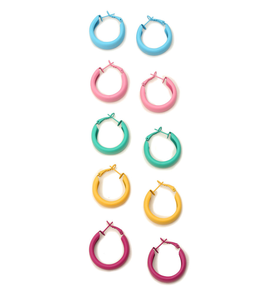 YouBella Fashion Jewellery Multicolor Hoop Combo of 5 Pair of Earrings for Girls and Women (Multicolor) (YBEAR_33134)