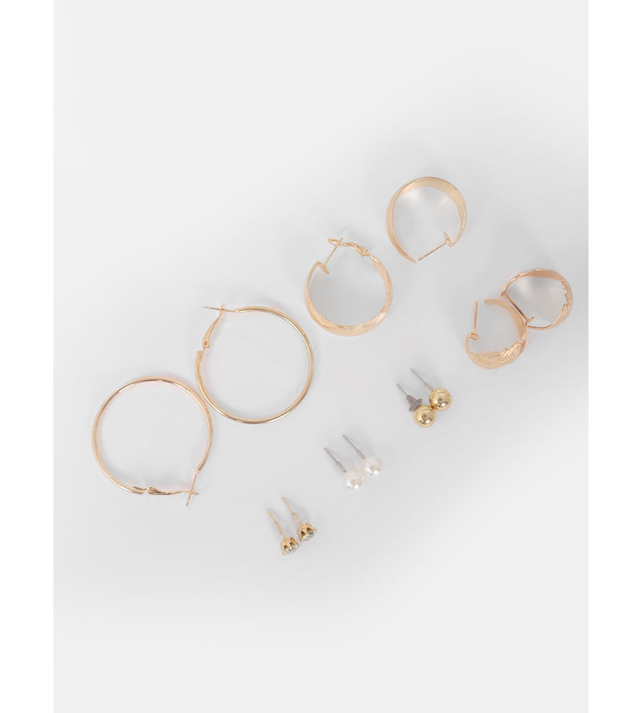 YouBella Women Set of 12 Gold-Plated Stud/Huggie/Hoop Earring