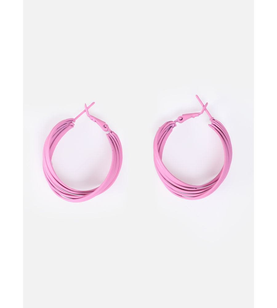 YouBella Fashion Jewellery Hoop Earrings for Girls and Women (Pink)