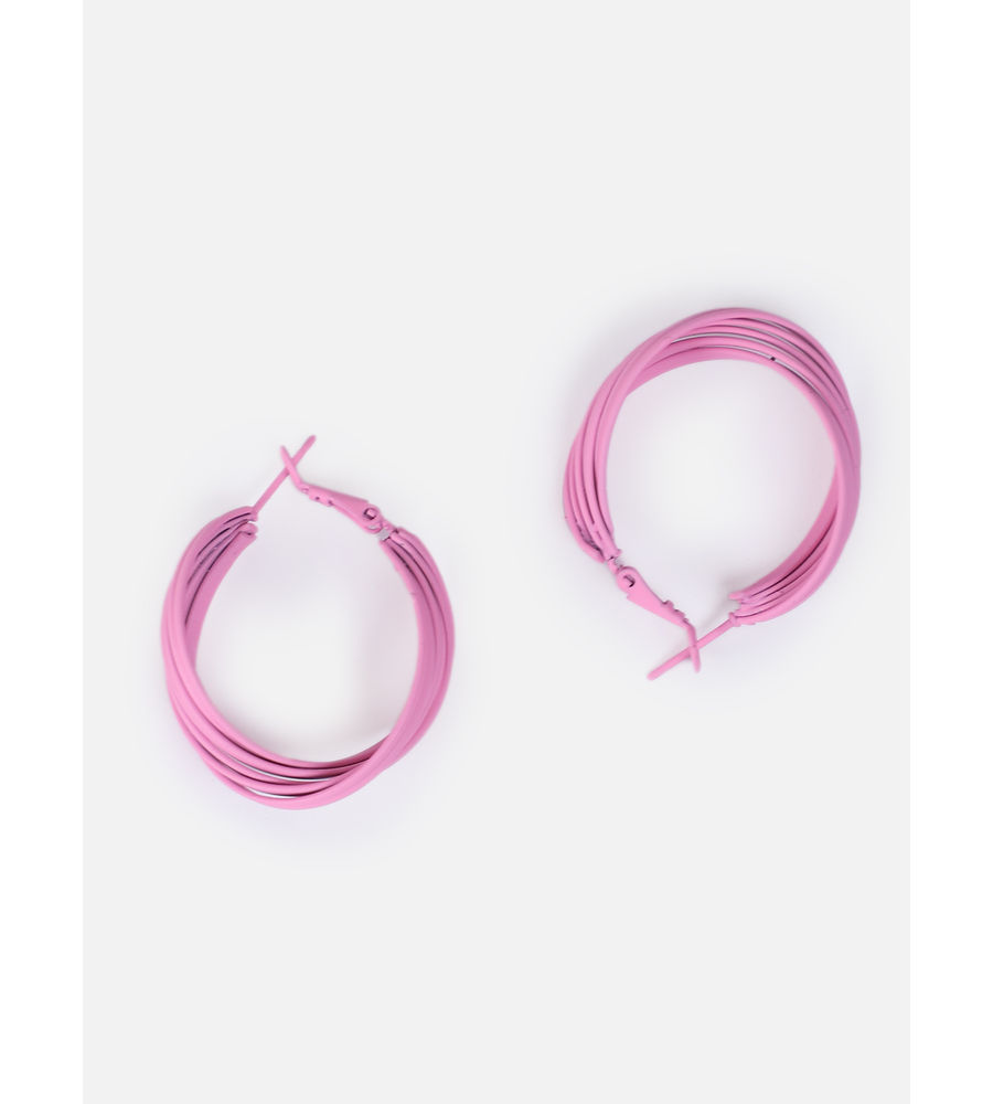 YouBella Fashion Jewellery Hoop Earrings for Girls and Women (Pink)