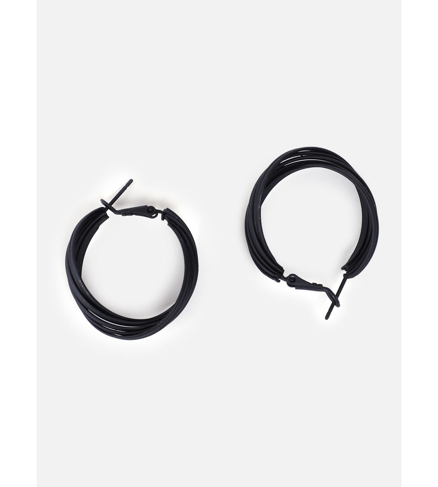 YouBella Fashion Jewellery Hoop Earrings for Girls and Women (Black)