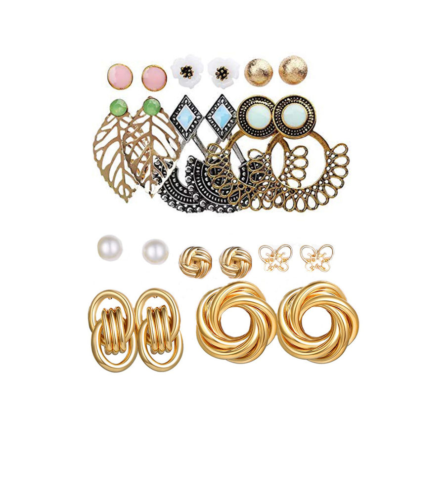 YouBella Fashion Jewellery Gold Plated Ear rings Combo of Earrings for Girls and Women (Style 3)