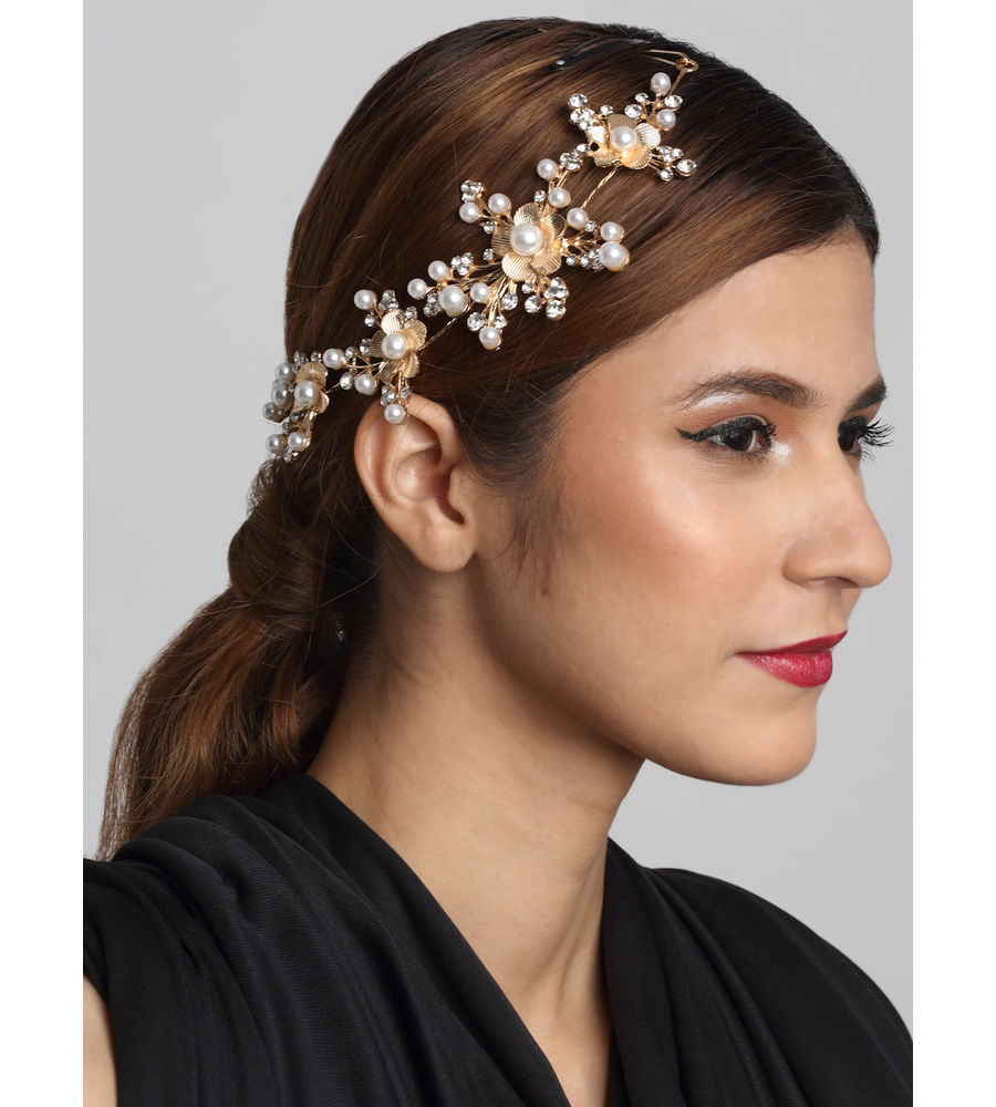 YouBella Golden Plated Hair Jewellery for Women (Golden )(YBHAIR_41253)