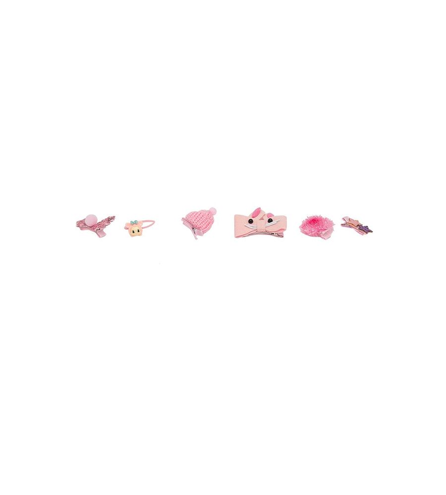 YouBella Hair Jewellery Clip Set for Baby Band for Girls (Pack of 18) (Light Pink)
